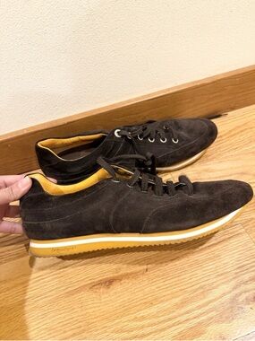 Zegna Sport dark brown suede sneakers  US9 Eu 8